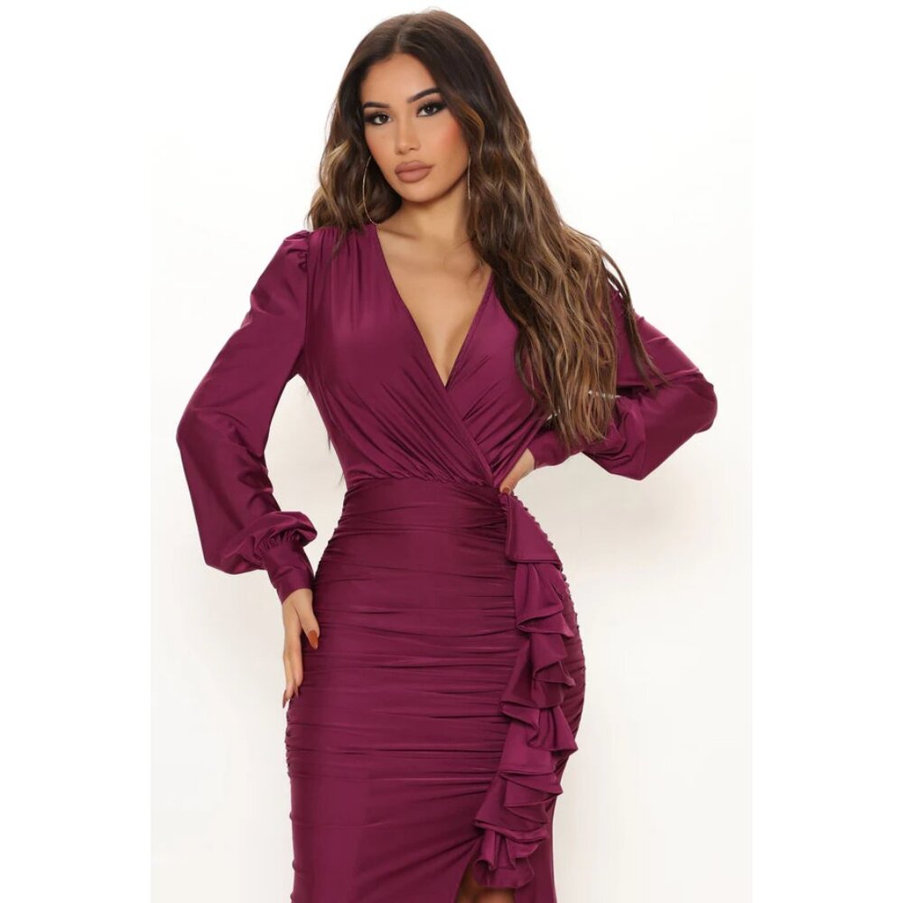 Fashion Nova Wine And Dine Maxi Dress - Purple XL - Picture 3 of 4